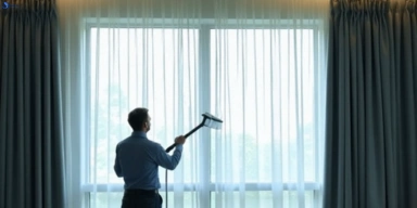 Commercial curtain steam cleaning service carbrook hotels offices