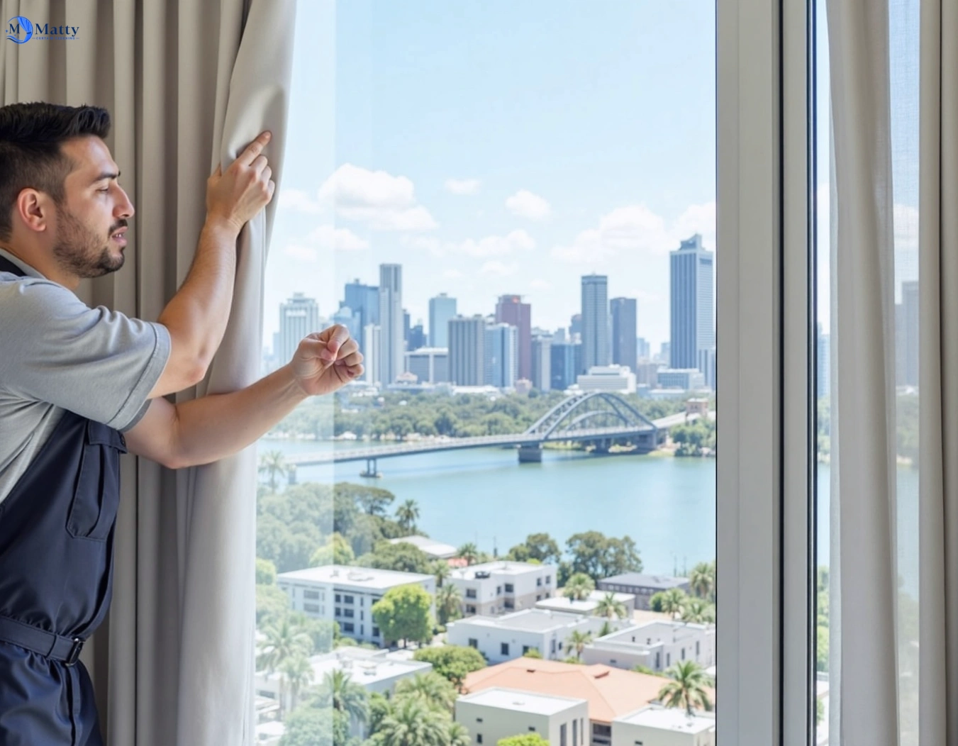Professional curtain steam cleaning service carbrook QLD by Matty Curtain Cleaning